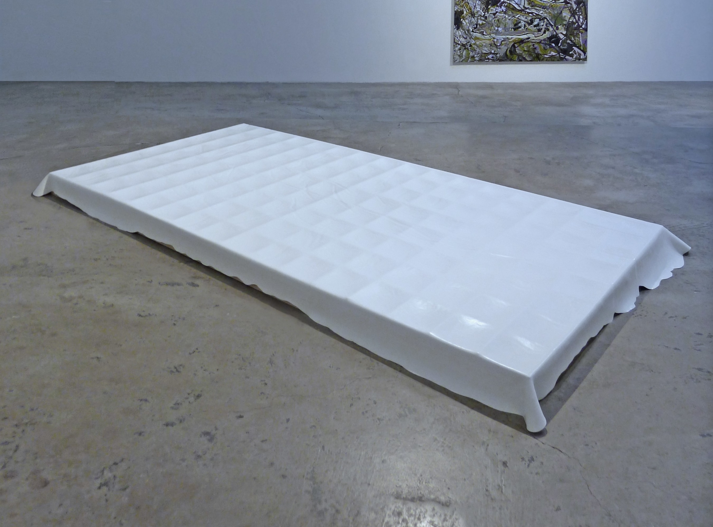Margie Livingston White Paint Grid, 2013 Acrylic paint, wood, steel ​4.25 x 103 x 56 in.