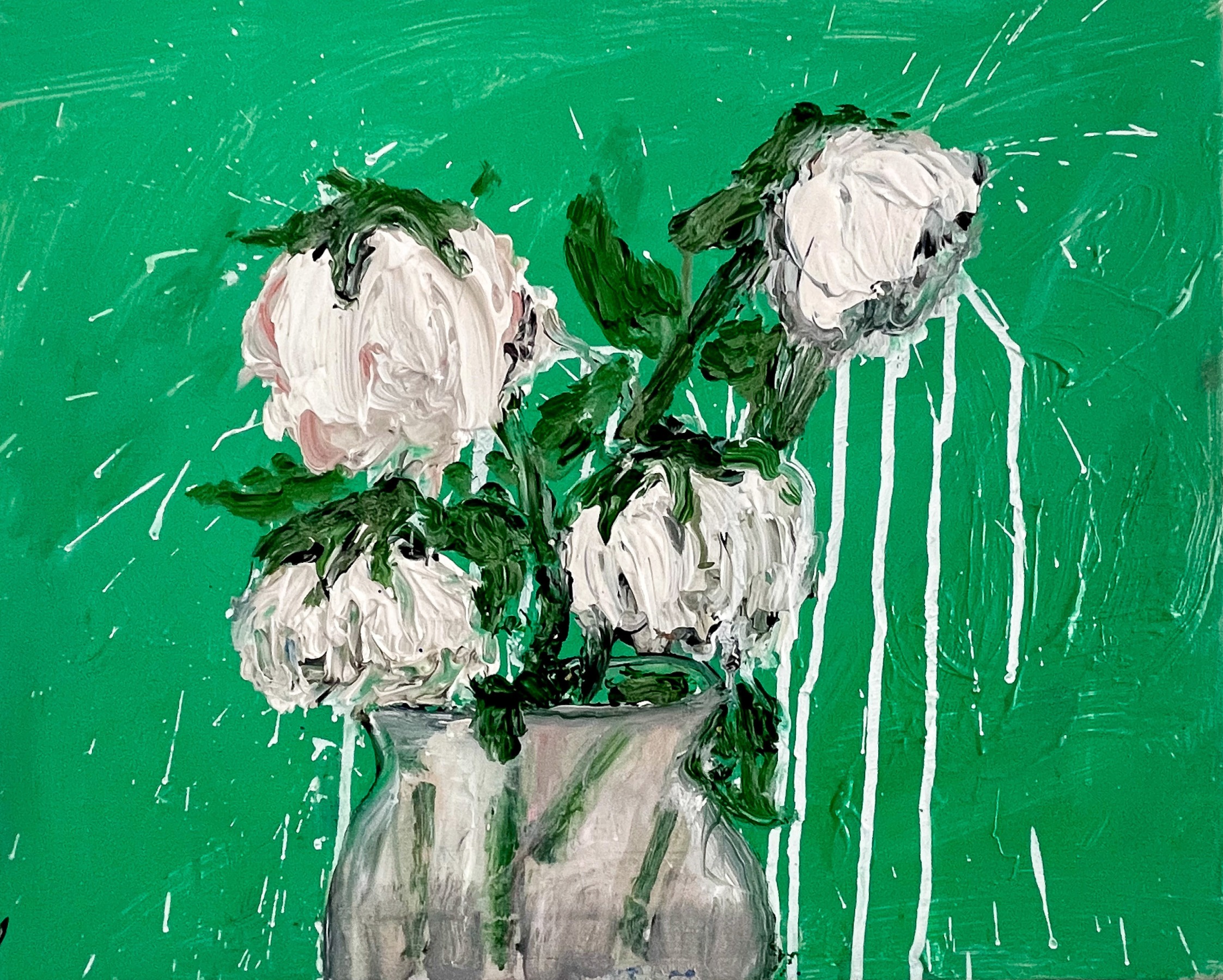 Aaron Maier-Carretero four blooms on green, 2023