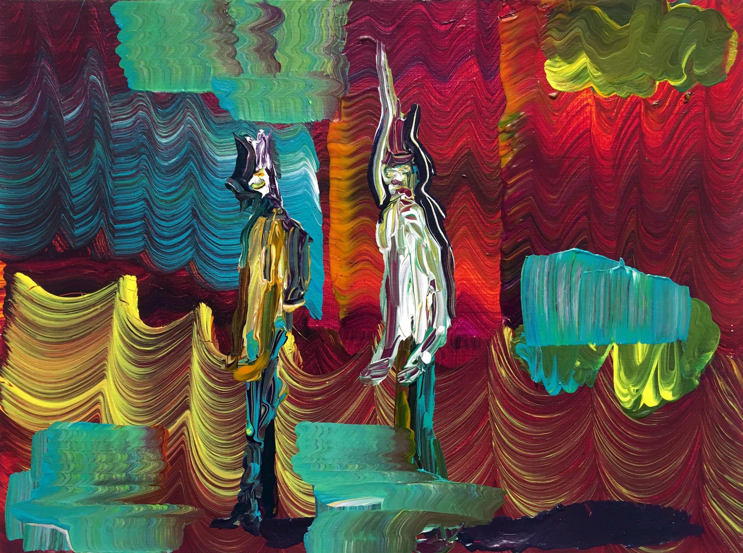 Edie Beaucage Sequence-Spectrum-Reverb, 2016 Acrylic on paper mounted on linen 9 x12 in.