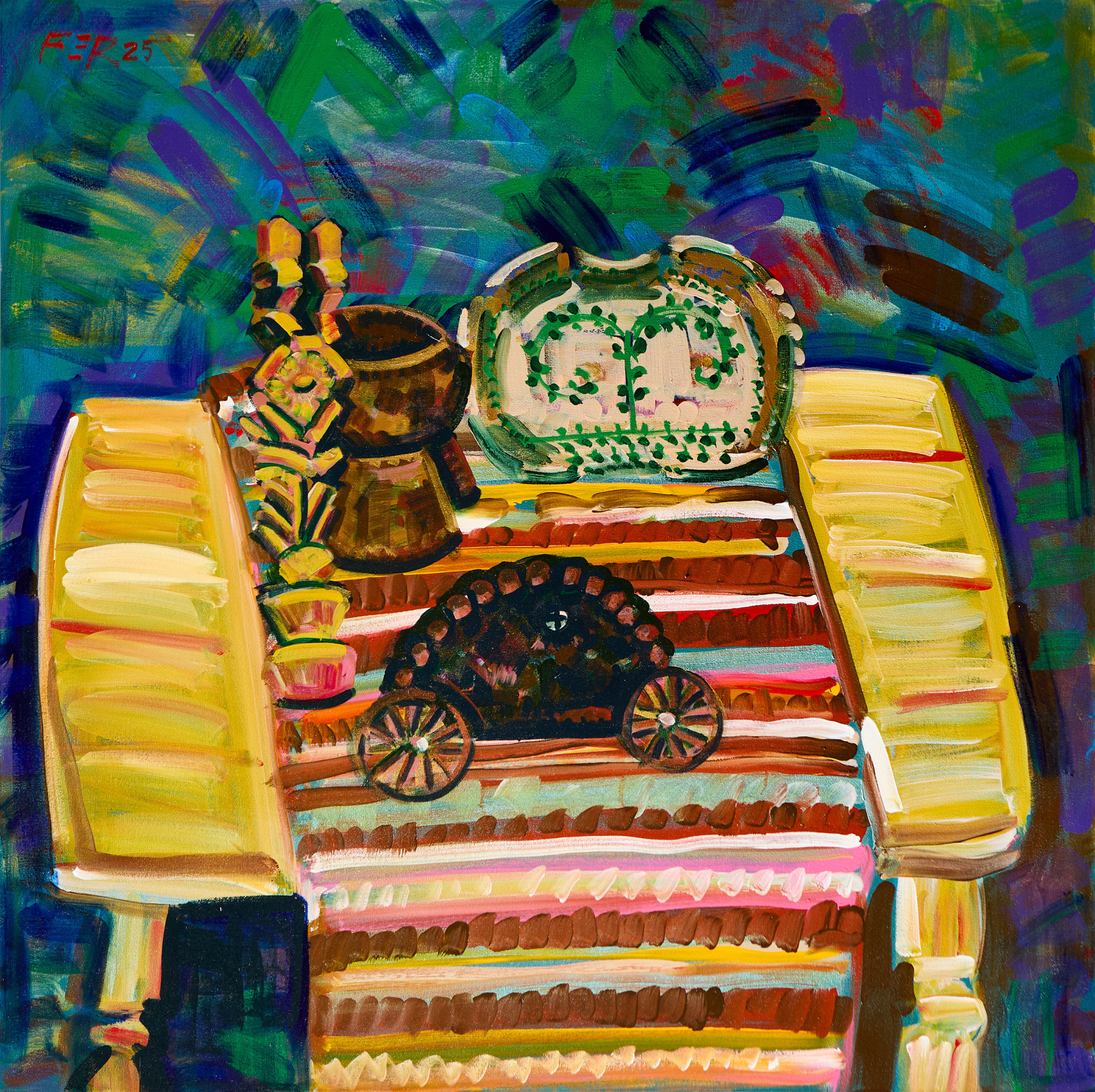 Frank Romero Taos Pubelo, 1930 y Batea, 2025