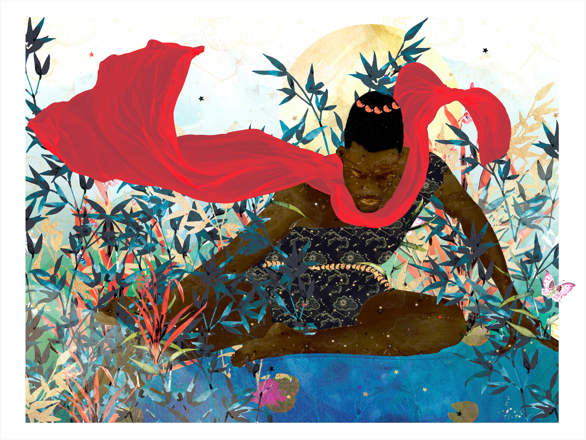 Carla Jay Harris, Narcissus in the Garden, 2017, Photography and digital painting on paper, 30 x 40 in.