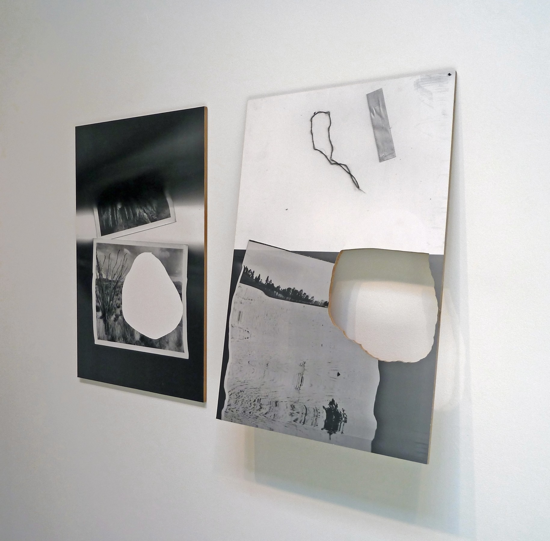 Kate Bonner An apparent distance, 2013  One feature erased, 2013  Digital prints mounted on MDF  35 x 22.5 in.