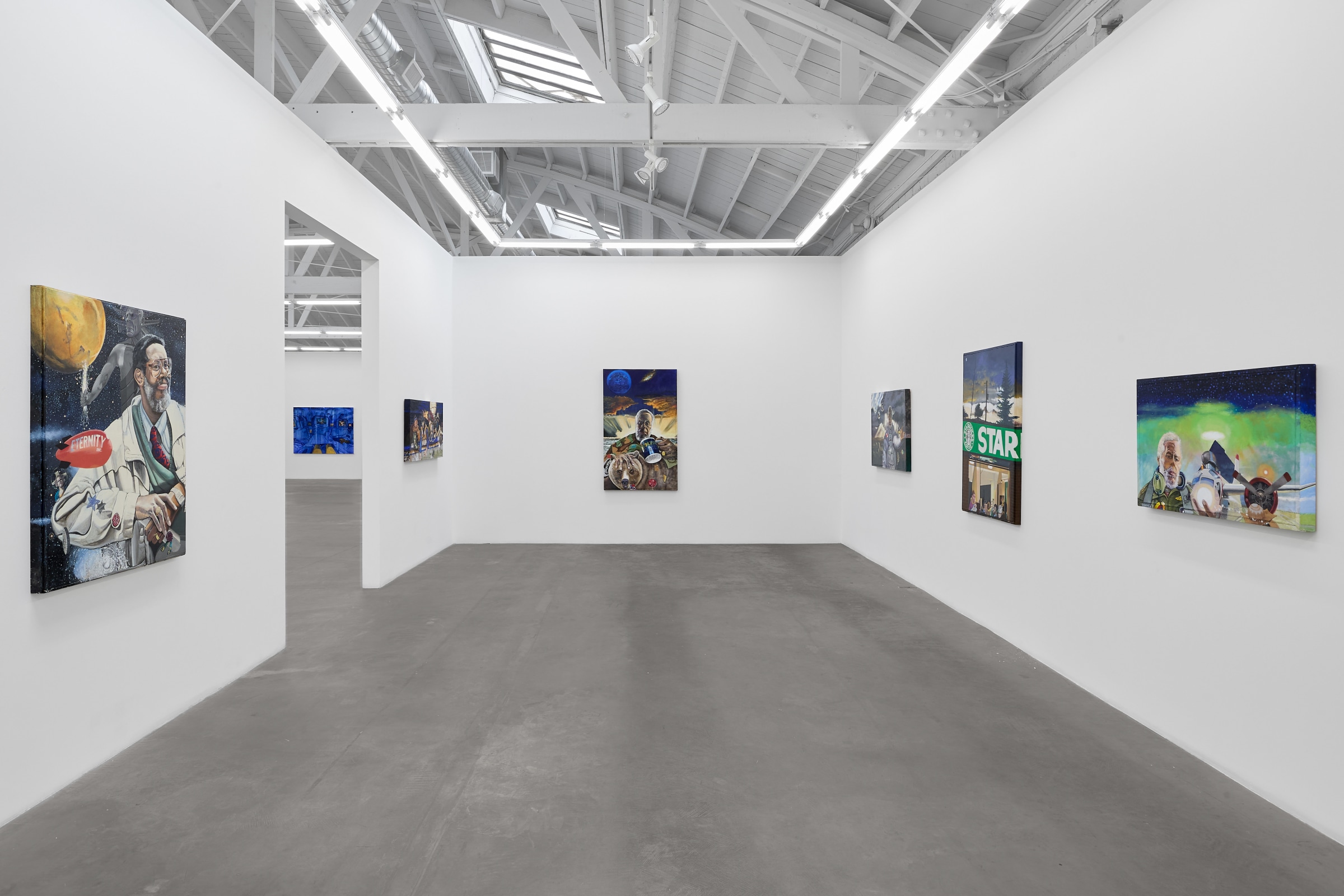 Installation view of JIM ADAMS: Flight of Mirrors, on view April 19 &ndash; May 31, 2025