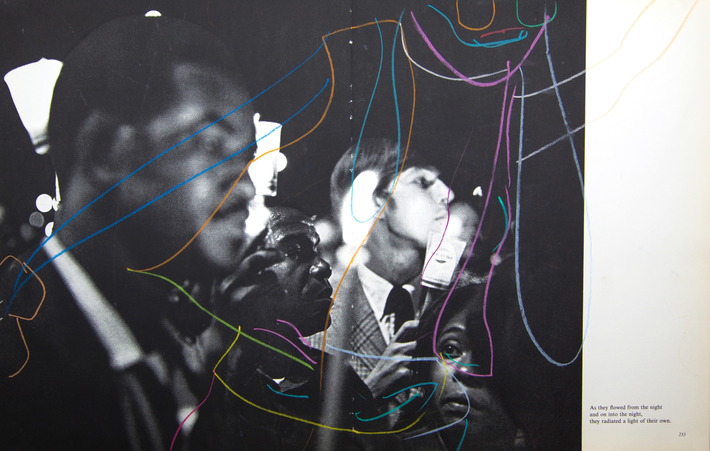 Brandon Andrew Live Strong, 2016 Pastel on found photo 14 x 22 in.