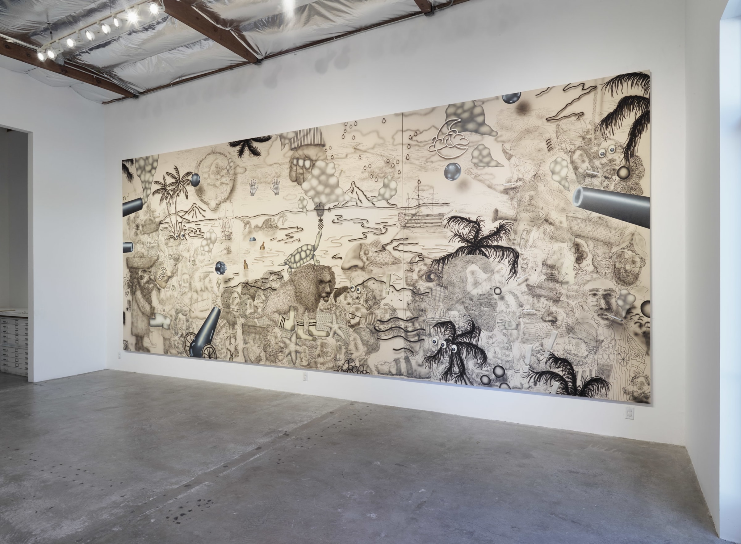 Installation View of Josh Reames and Jose Lerma: He Hath Founded It Upon The Seas Monument To Wilson and Kelling