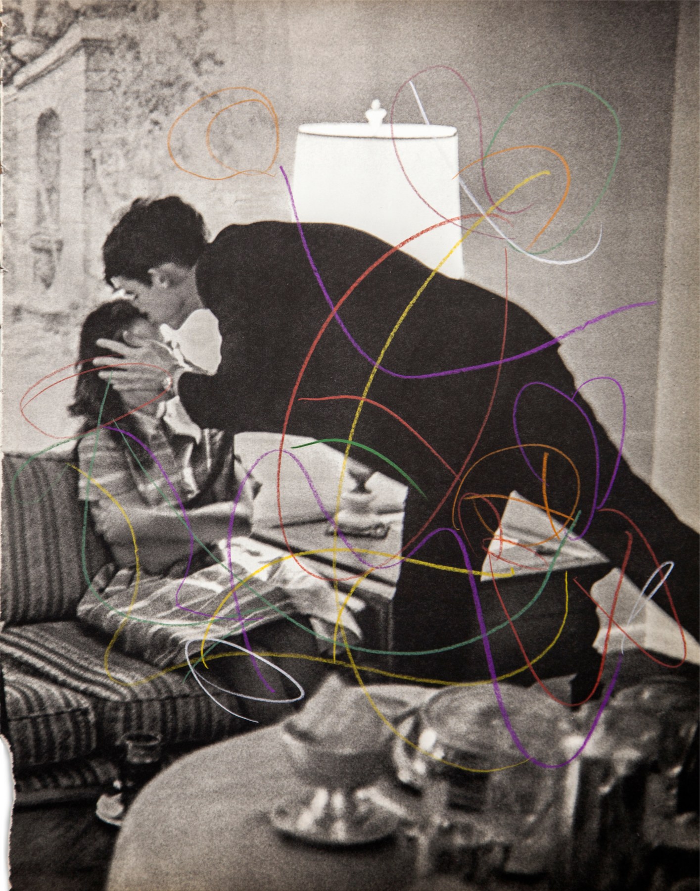 Brandon Andrew Nike Goddess,2016 Pastel on found photo ​14 x 11 in.