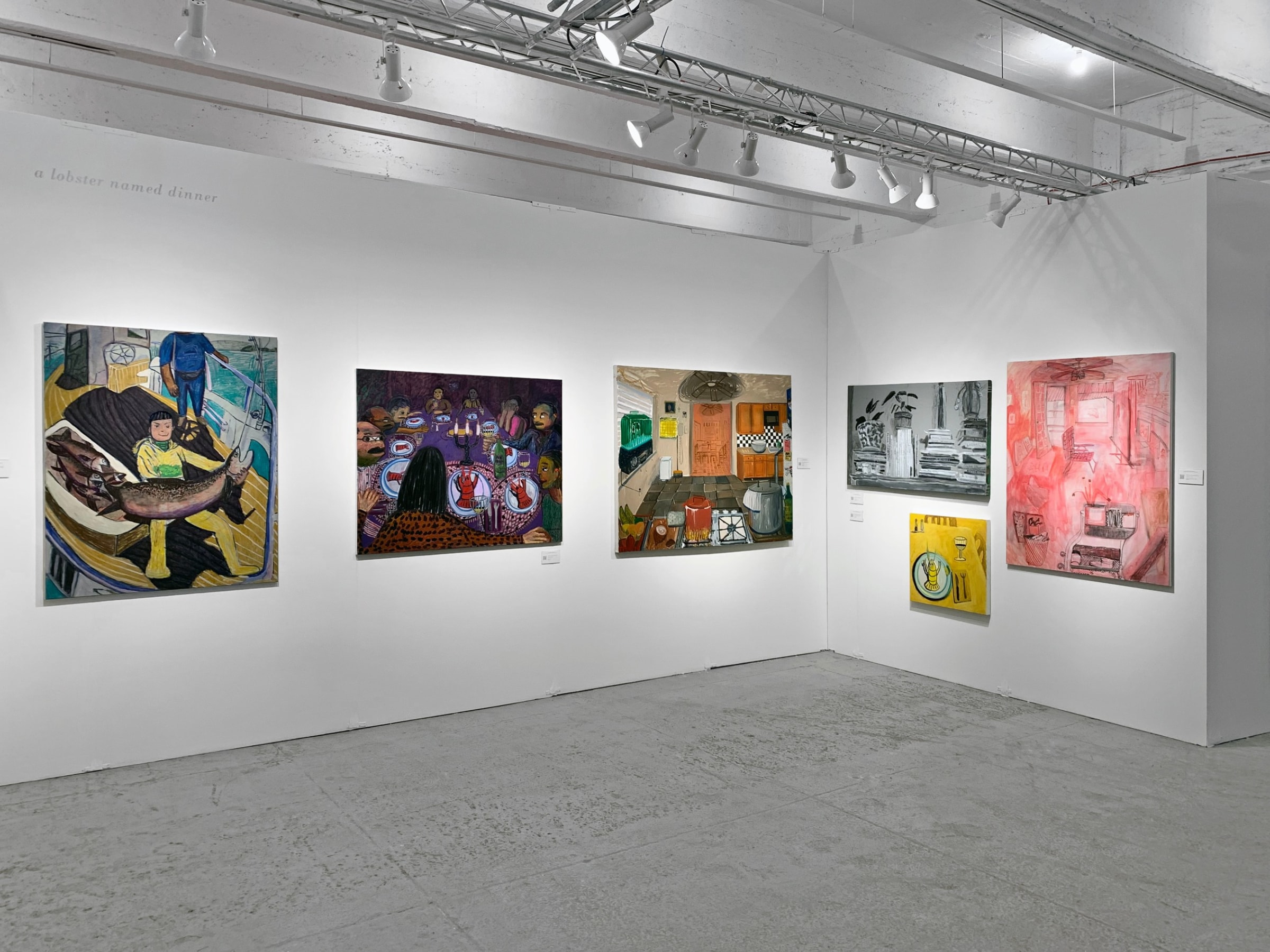 Installation view of AARON MAIER-CARRETERO: a lobster namer dinner, on view at NADA New York from May 18 - 21, 2023