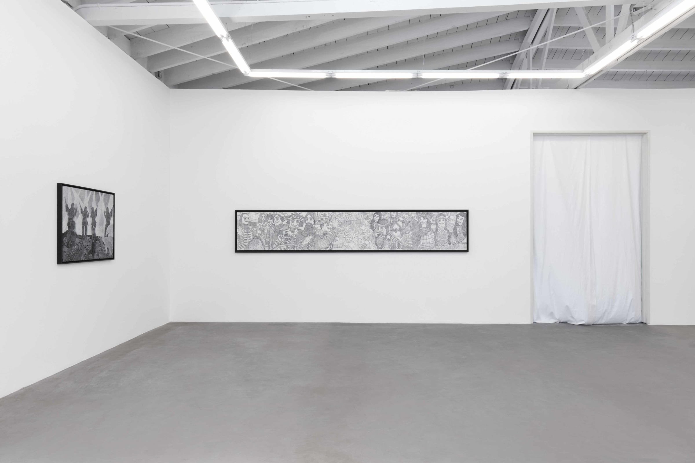 Installation view of Federico Solmi: The Bacchanalian Ones