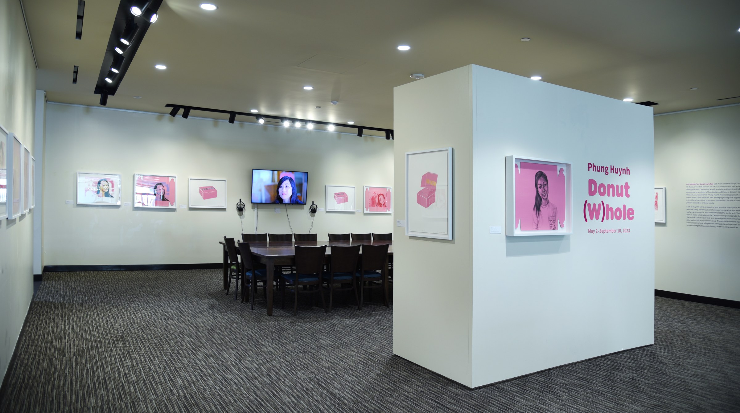 Installation view of&nbsp;Phung Huynh: Donut (W)hole, Pepperdine University: The Payson Library on view from May 2 - September 10, 2023