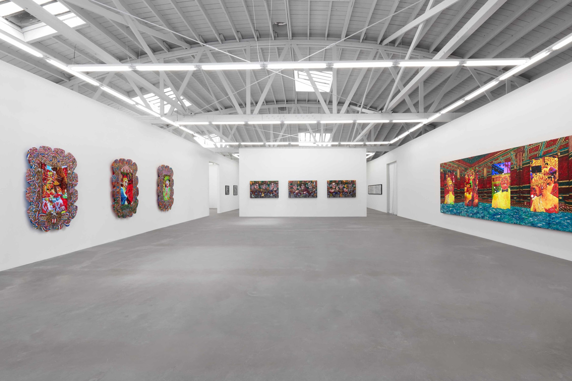 Installation view of Federico Solmi: The Bacchanalian Ones