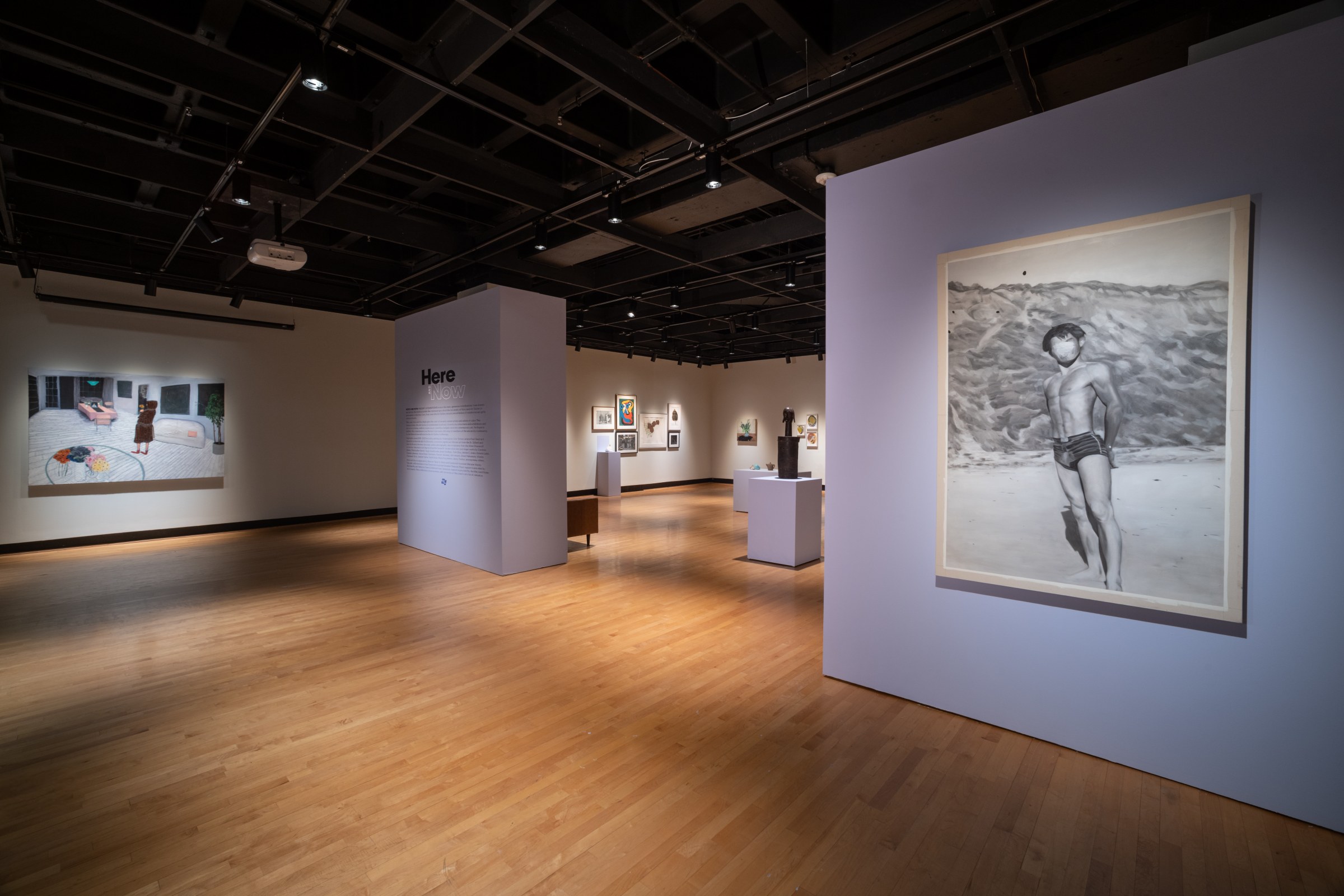 Installation views of Here and Now: Recent Acquisitions, University of Maryland Art Gallery