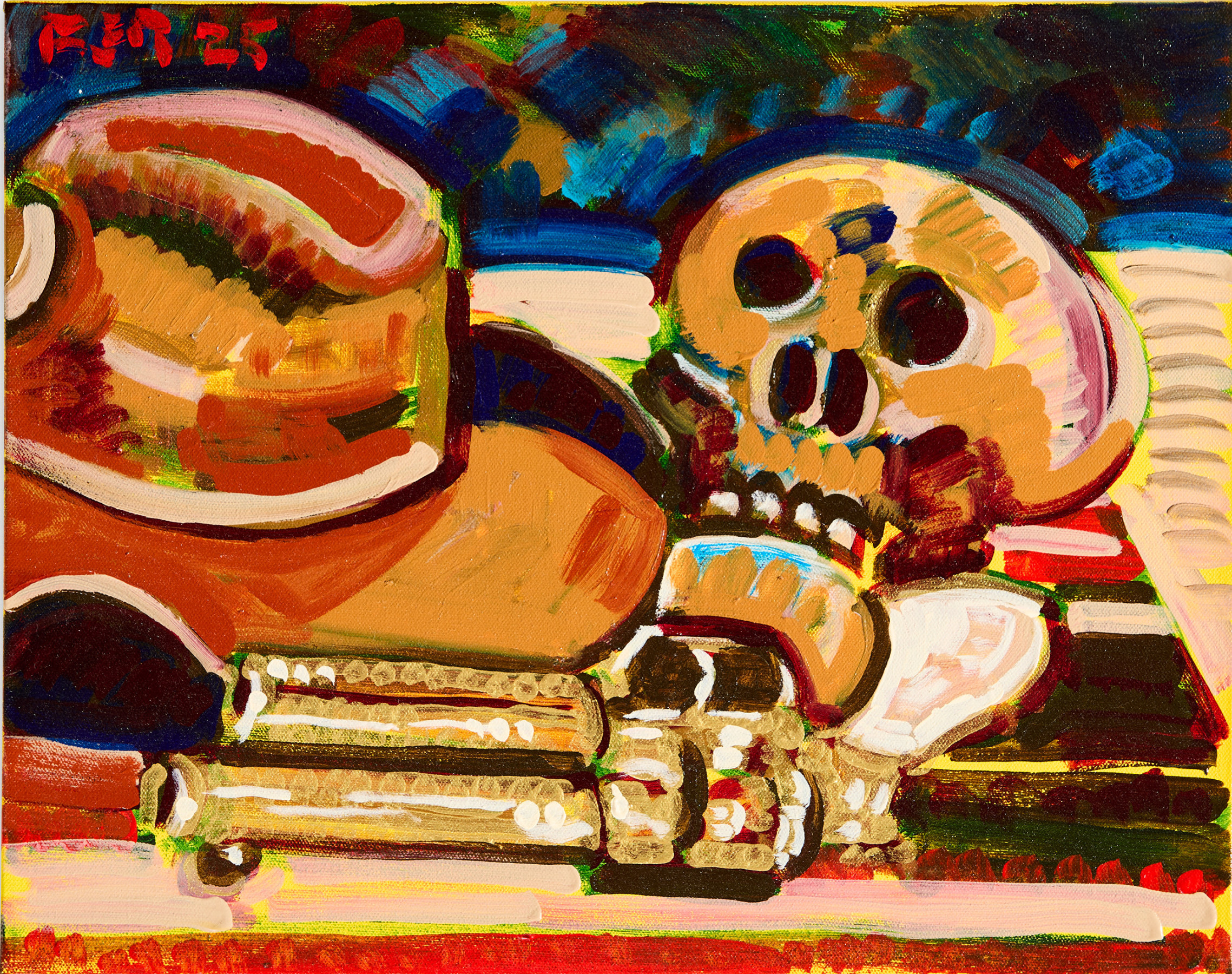 Frank Romero Sombrero, Calavera y Pistola, 2025