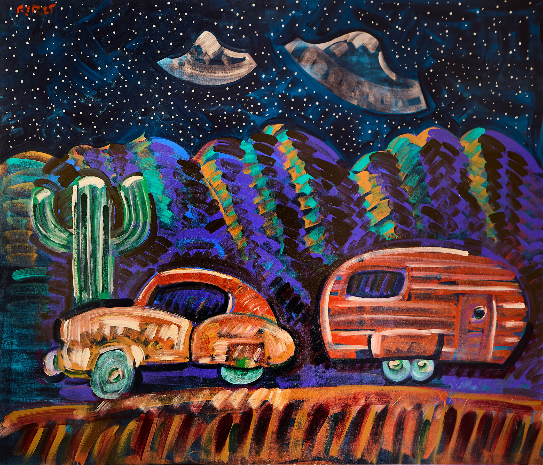 Frank Romero Flying Saucers over Tucumcari, 2025