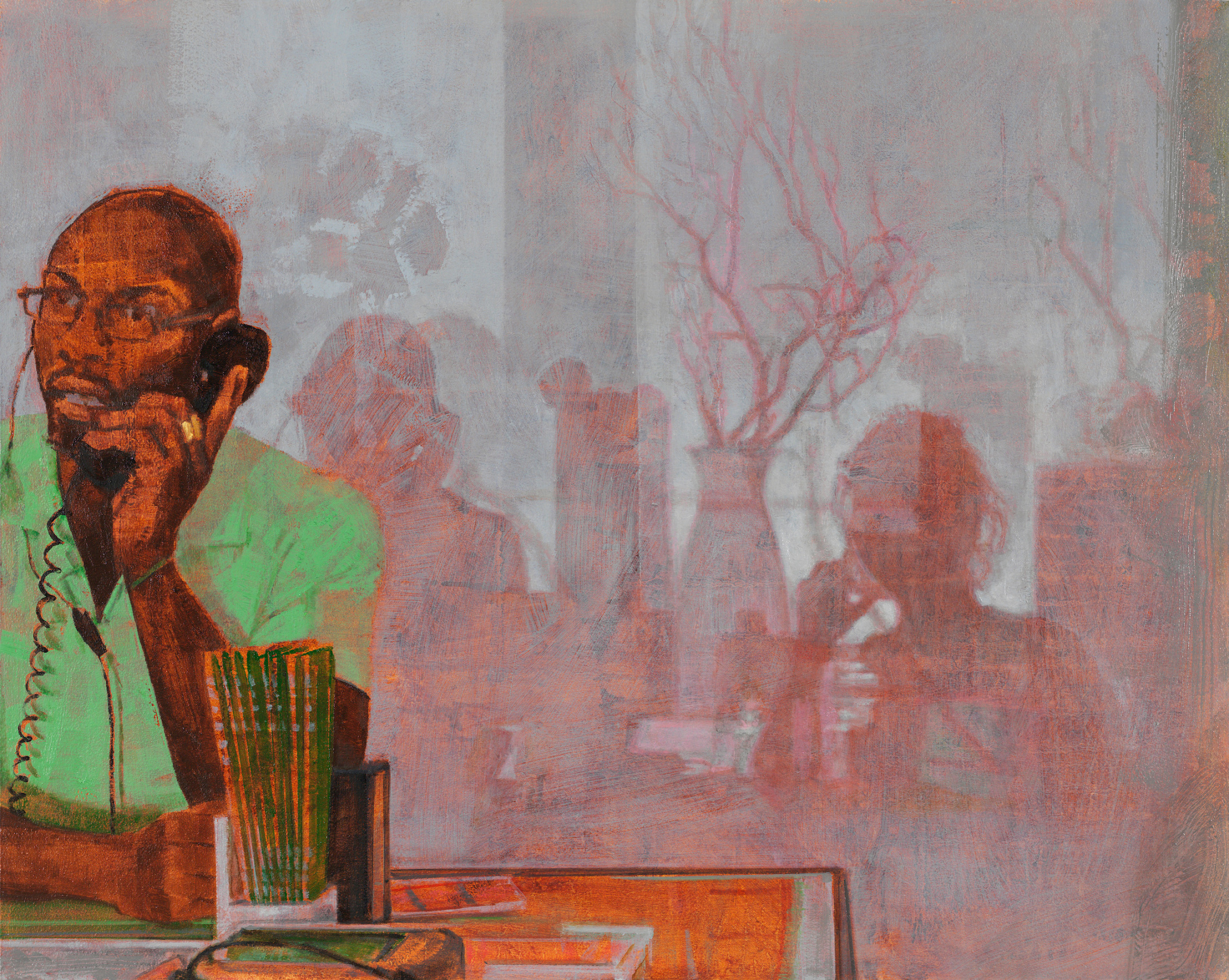 Laura Karetzky, Close Call, 2022, Oil on panel, 24 x 30 in.