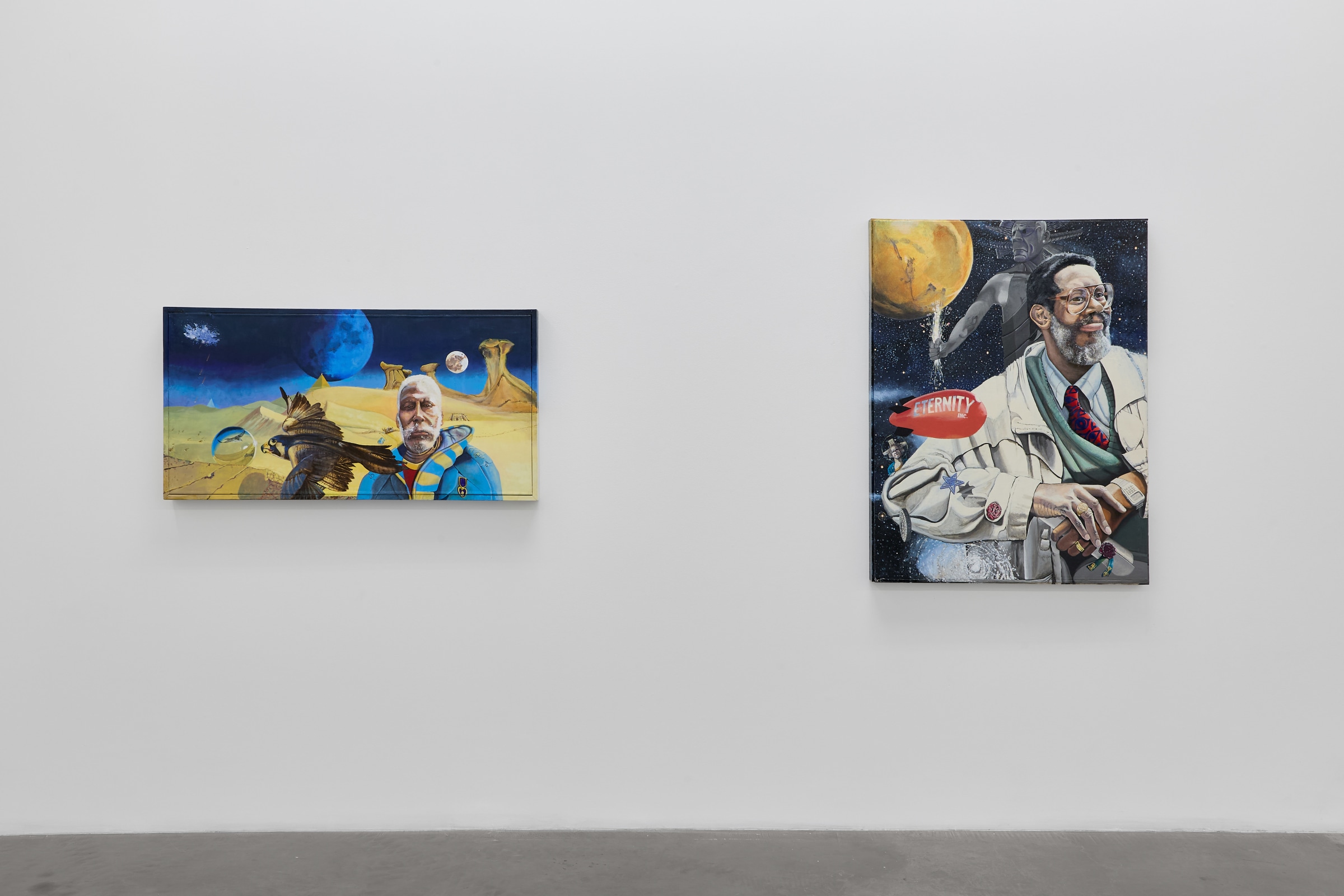 Installation view of JIM ADAMS: Flight of Mirrors, on view April 19 &ndash; May 31, 2025