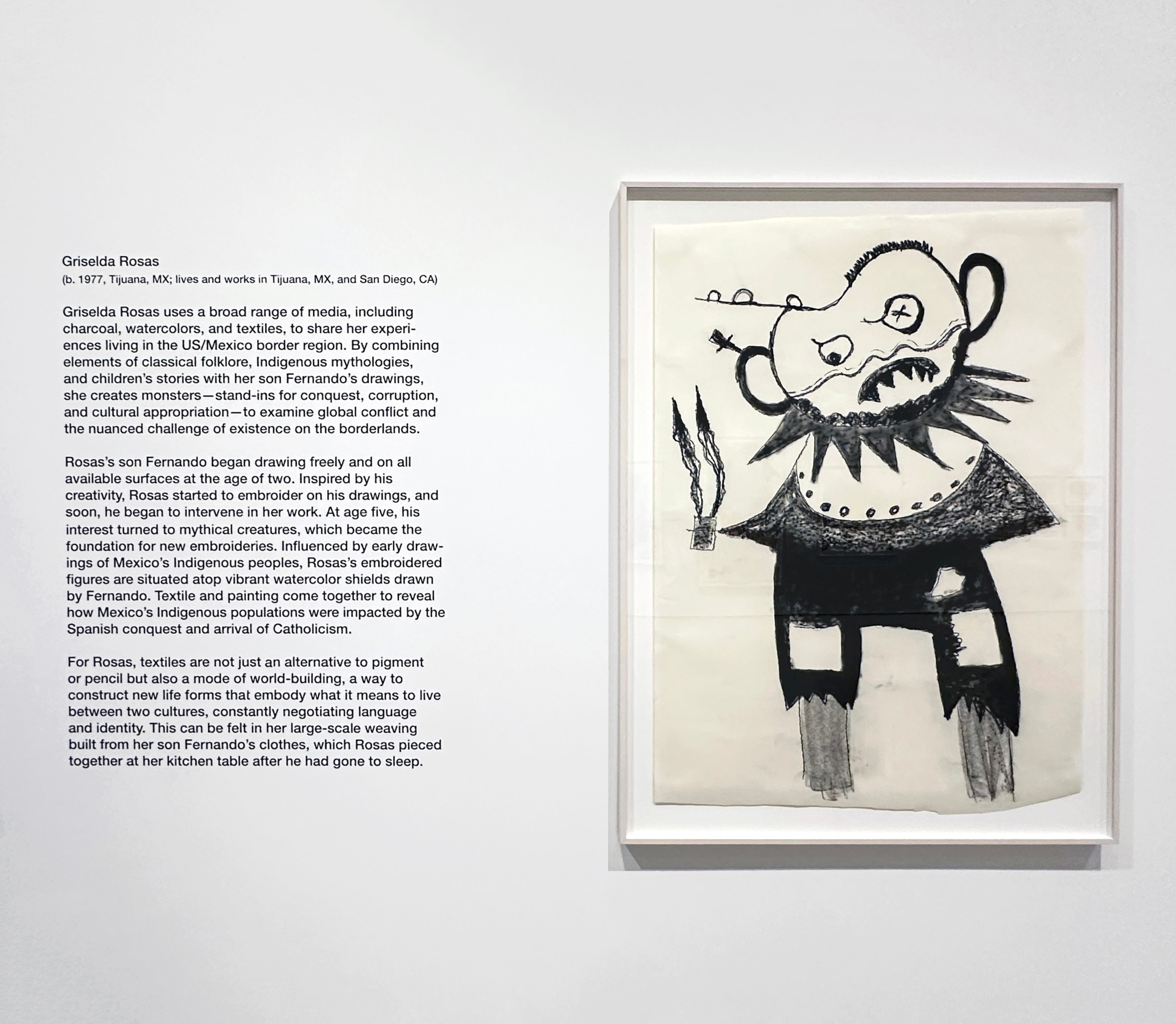 Installation view of Griselda Rosas,&nbsp;2025 California Biennial: Desperate, Scared, But Social, Orange County Museum of Art