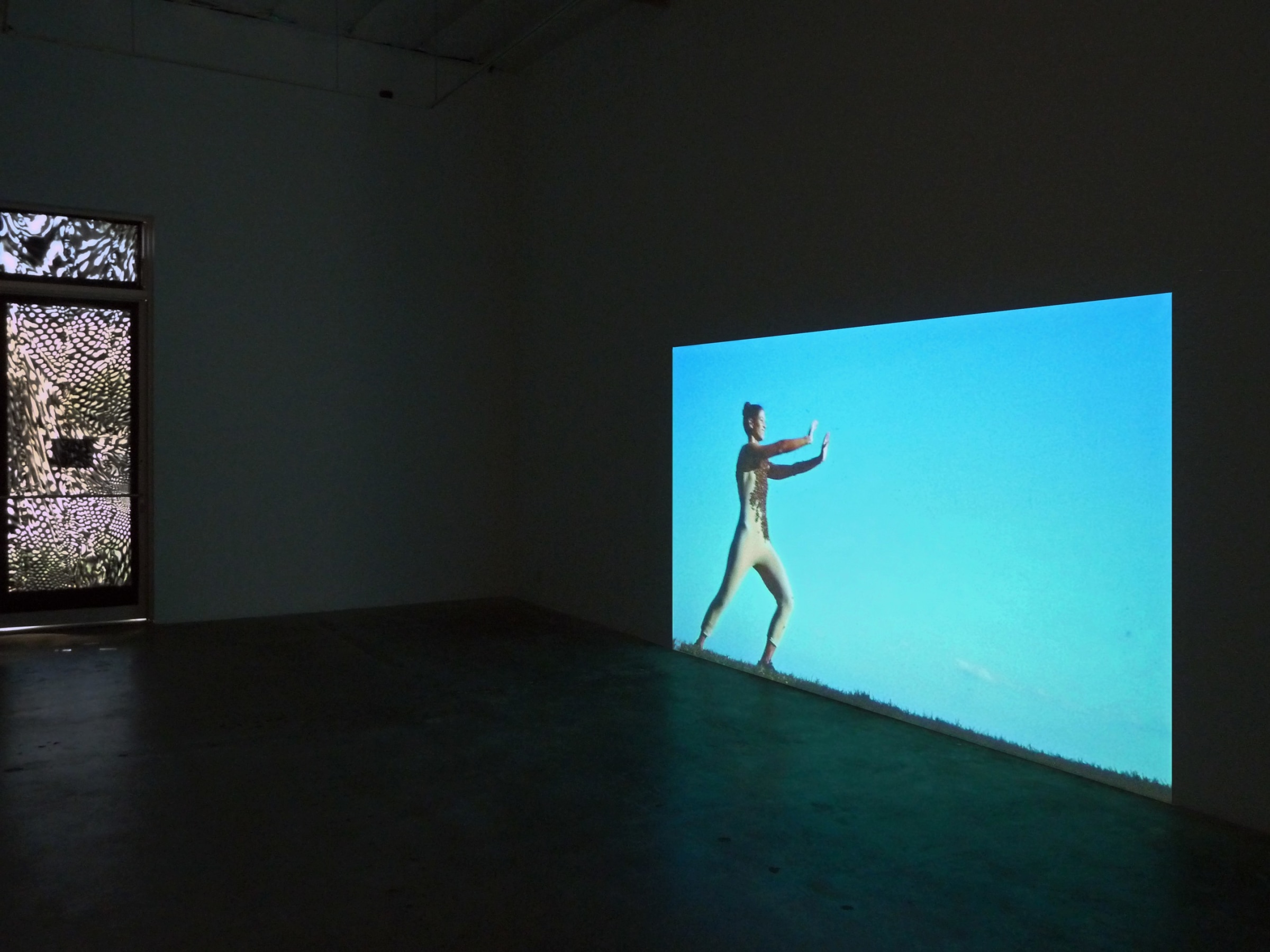 Installation view of Antonia Wright's Be video