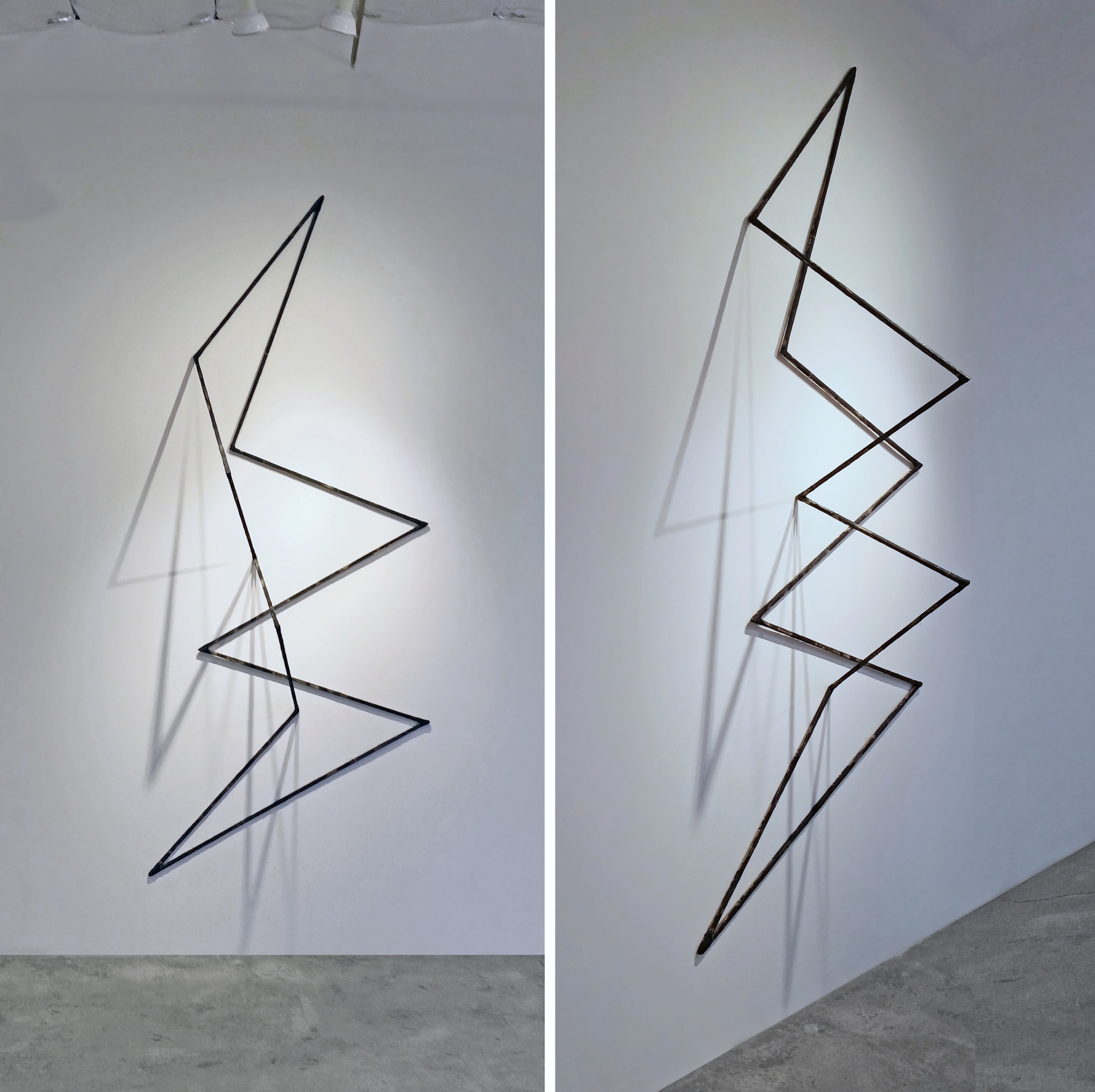 Molly Larkey Pragmatic Utopia #6, 2014,  Acrylic, linen, and steel ​120 x 48 x 29 in.