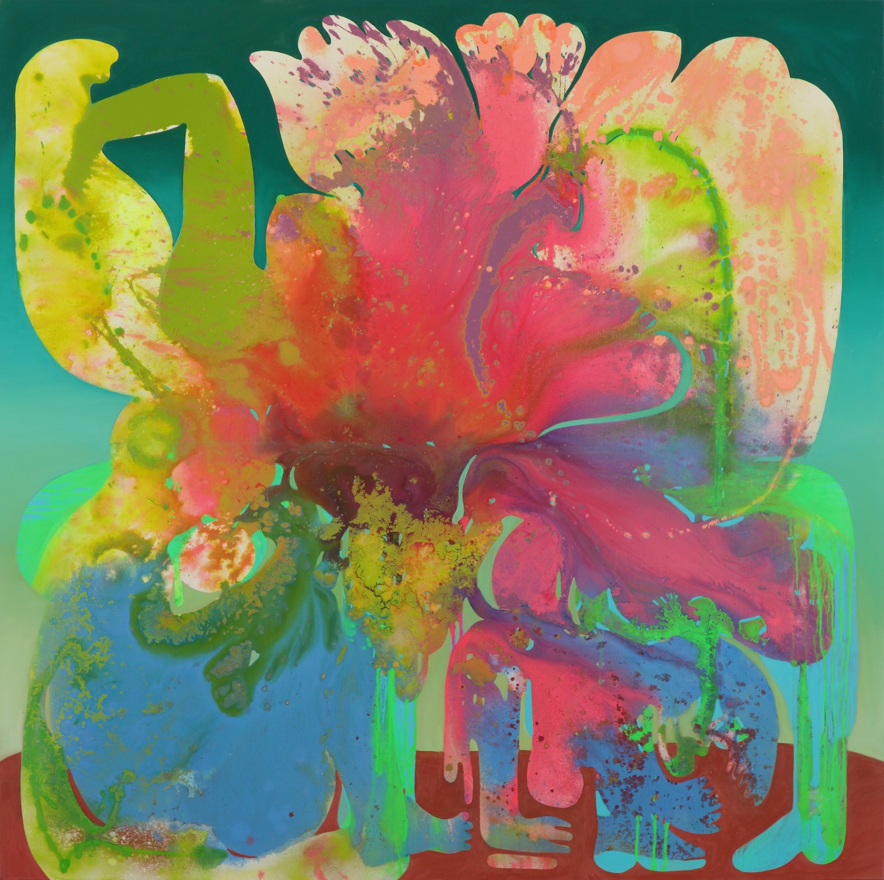 Vian Sora, Subduction, 2022, Mixed media on canvas, 72 x 72 in.