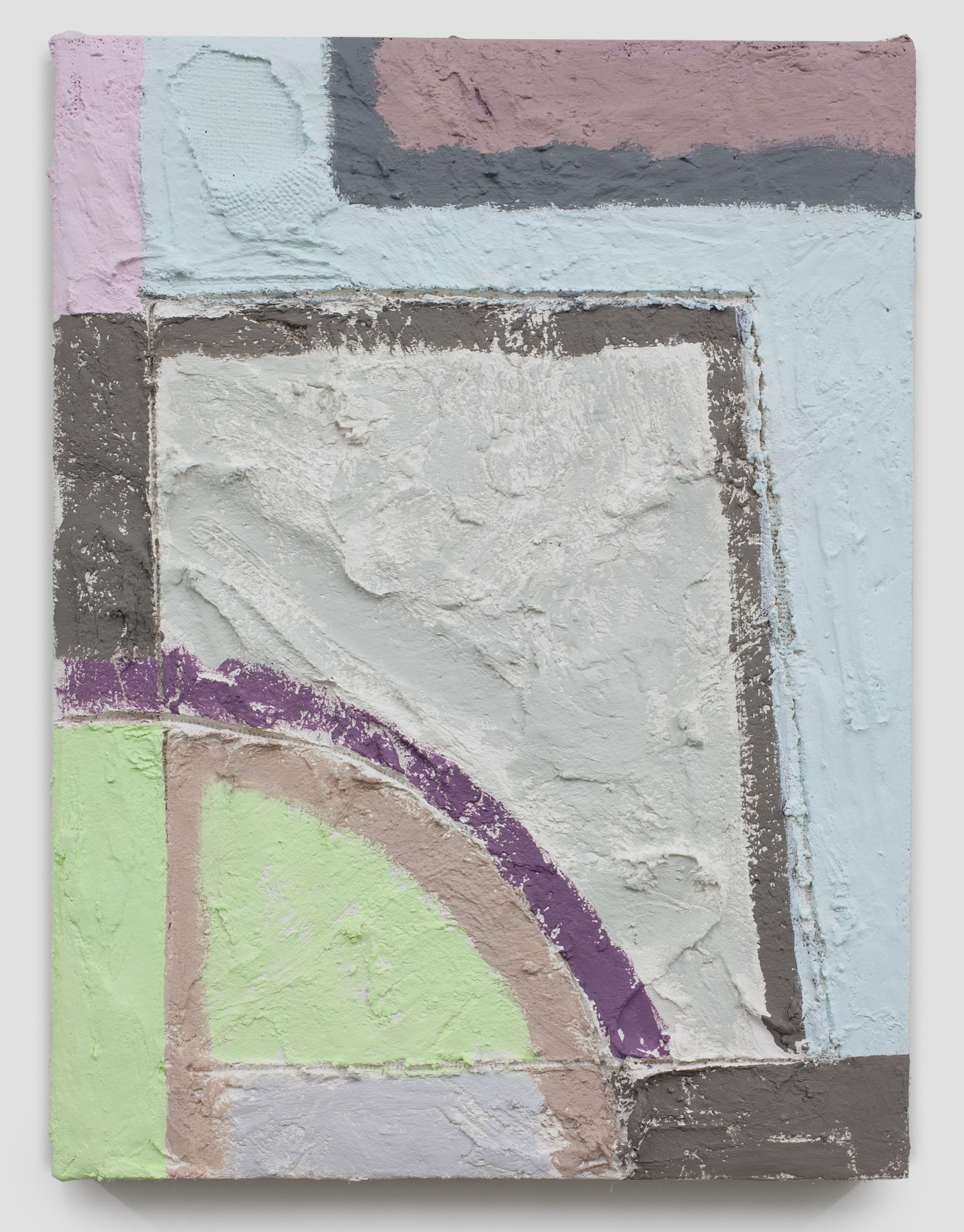 Molly Larkey  Particular Things, 2014 Acrylic, mixed media on burlap, panel 24 x 18 in.