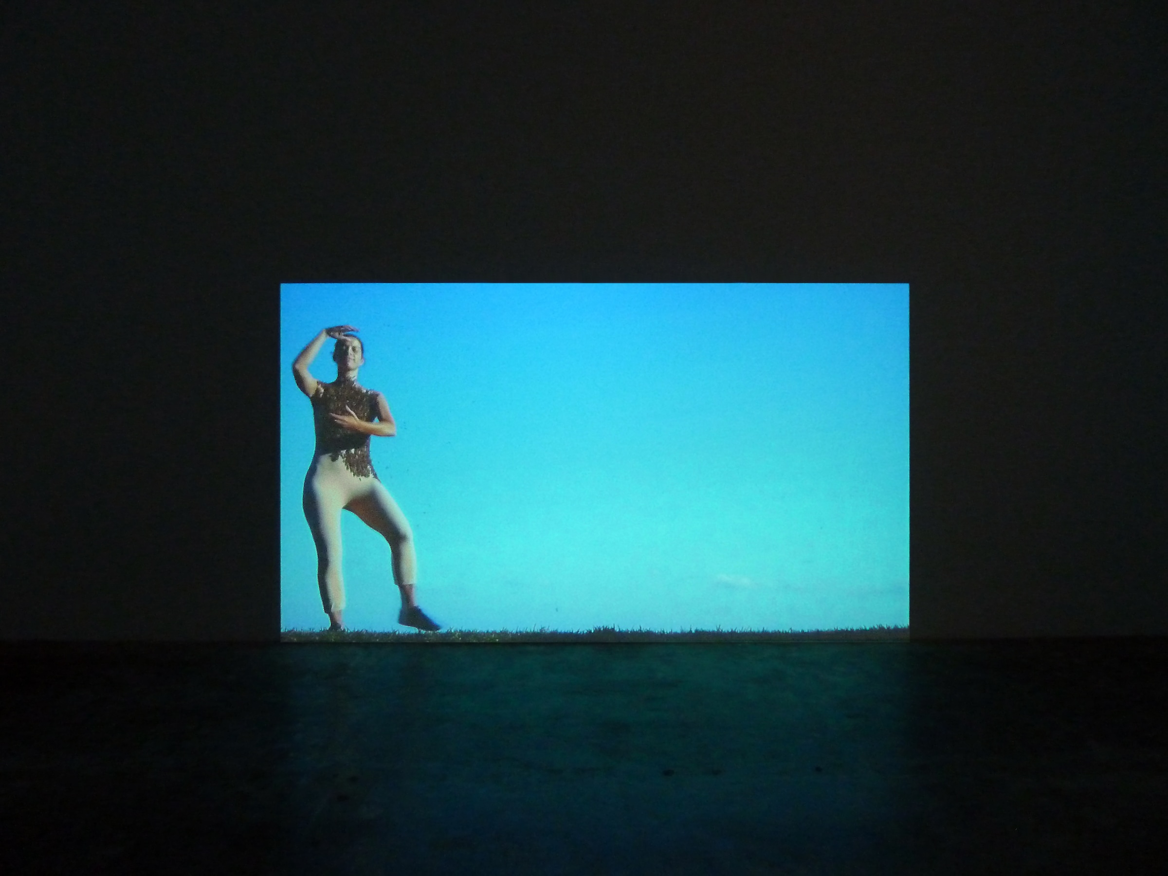 Installation view of Antonia Wright's Be video
