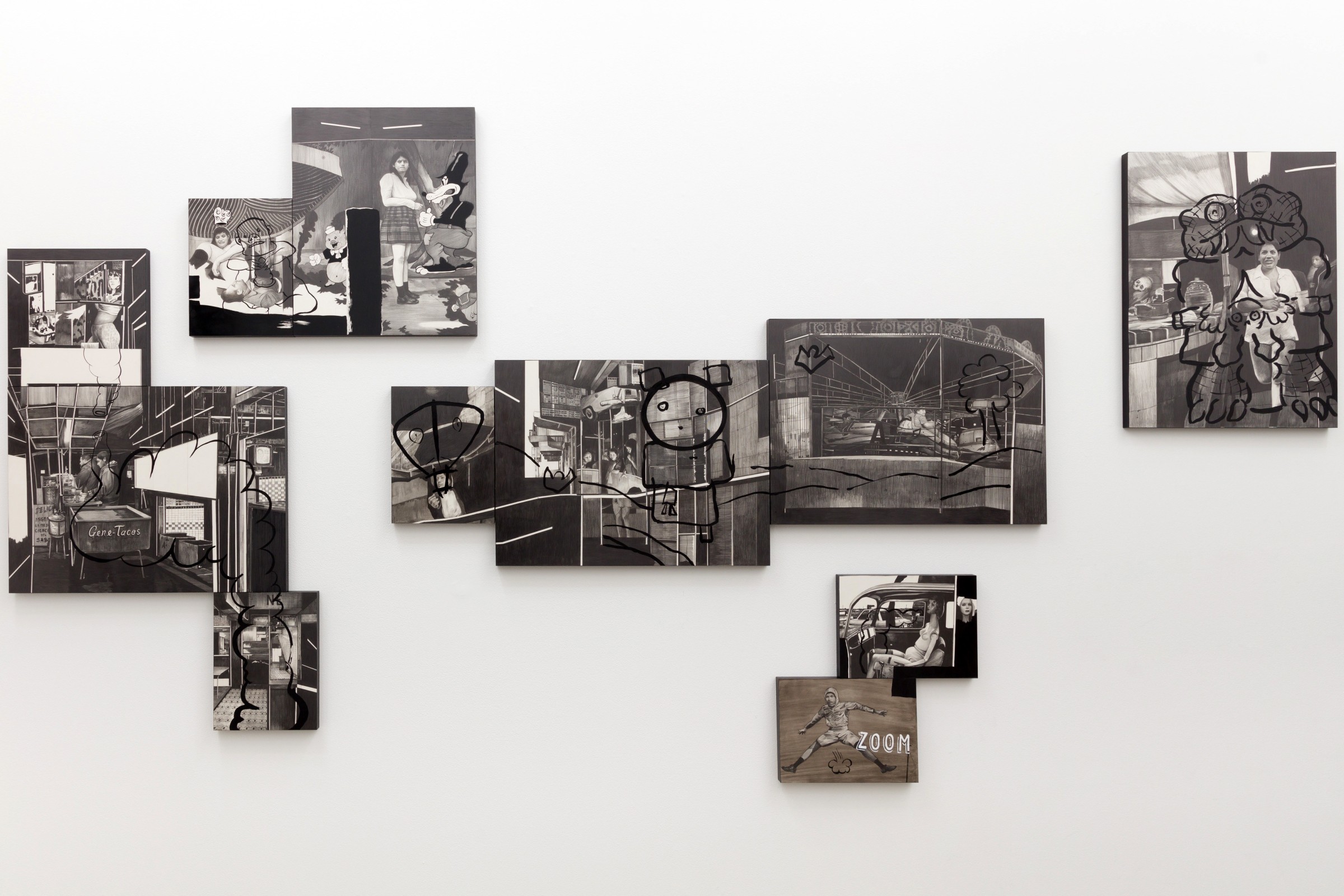 Installation View of Hugo Crosthwaite:&nbsp;TIJUAS! (Death March, Tijuana Bibles, and Other Legends)