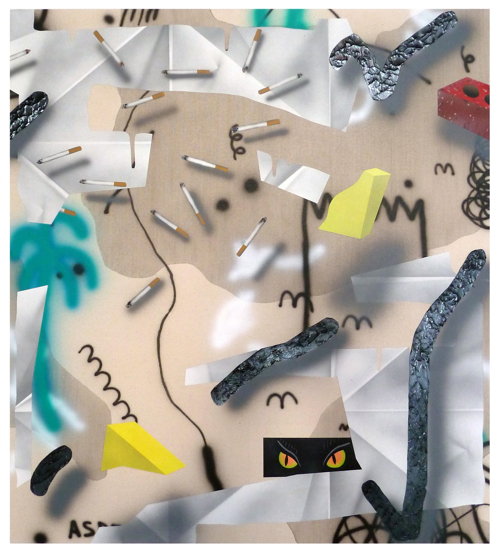 Josh Reames  Found Objects, 2014 Acrylic on Canvas  ​40 x 36 in.