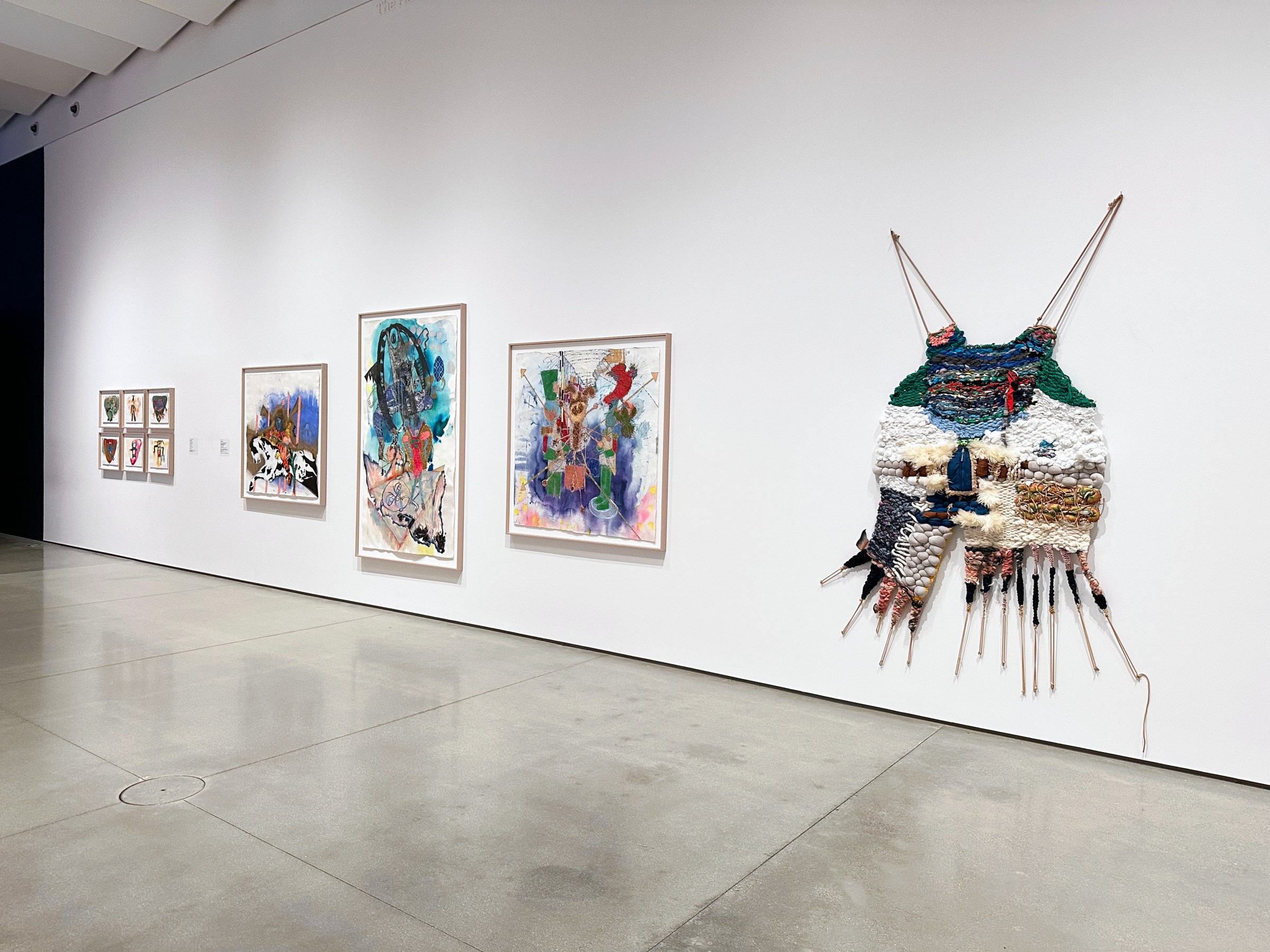 Installation view of Griselda Rosas,&nbsp;2025 California Biennial: Desperate, Scared, But Social, Orange County Museum of Art