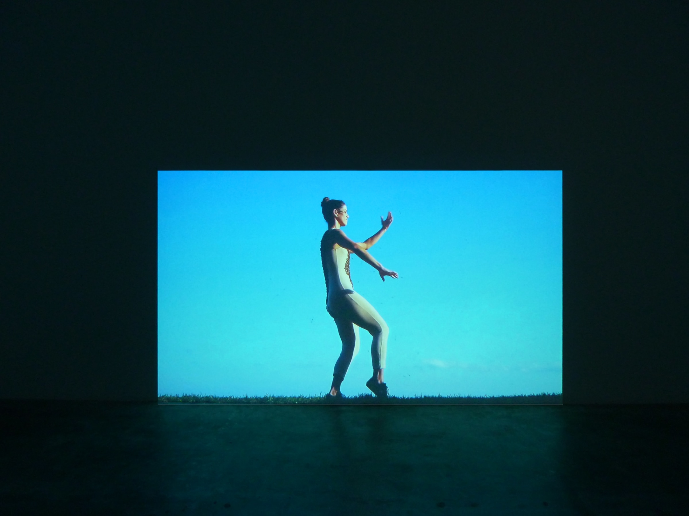 Installation view of Antonia Wright's Be video