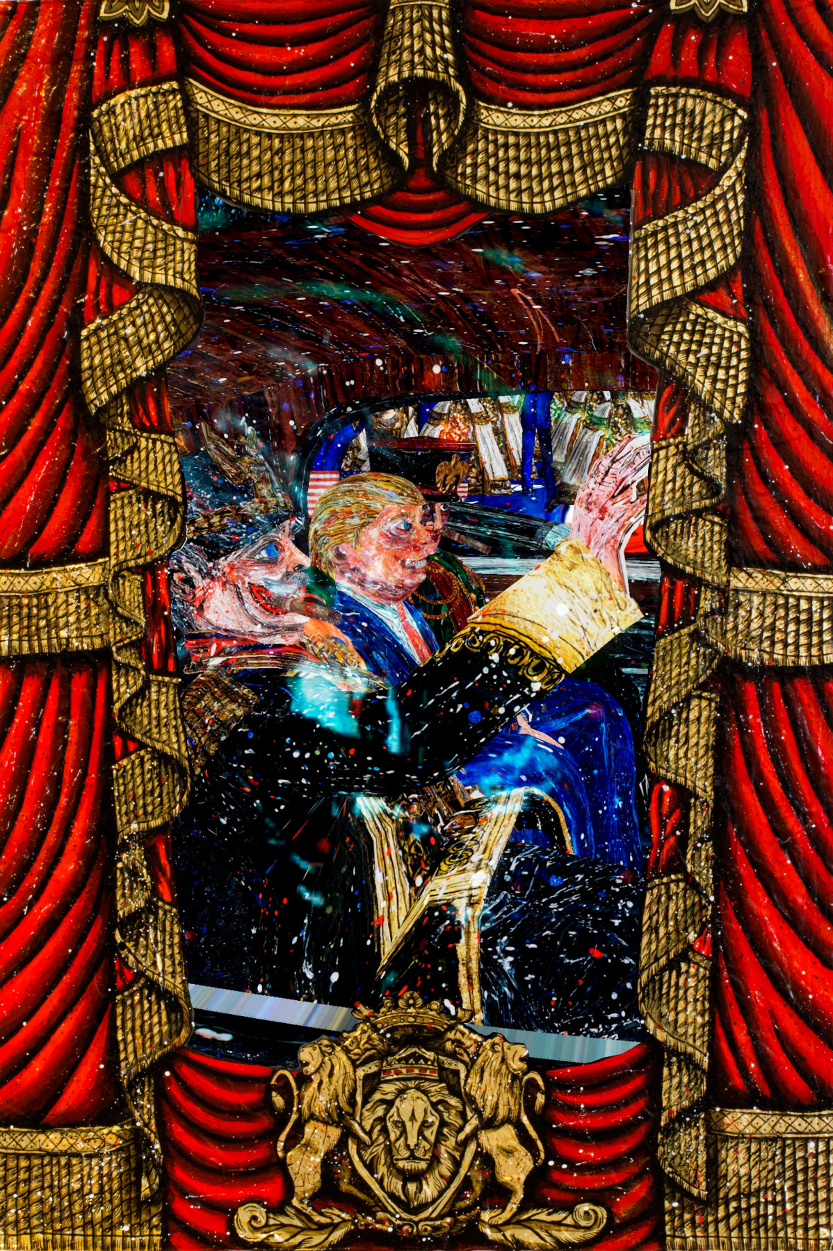 Federico Solmi, &quot;The Rotten Ones,&quot; 2017, Animated video-painting in painted artist frame, 36 x 24 inches