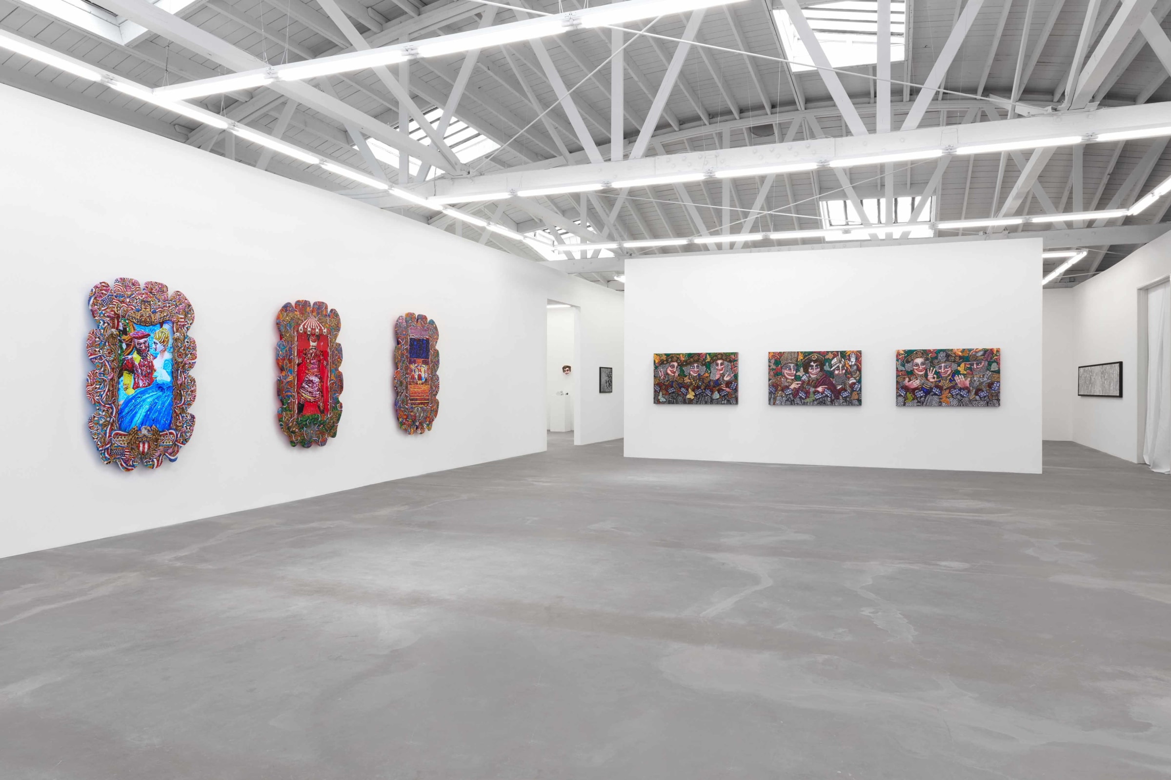 Installation view of Federico Solmi: The Bacchanalian Ones