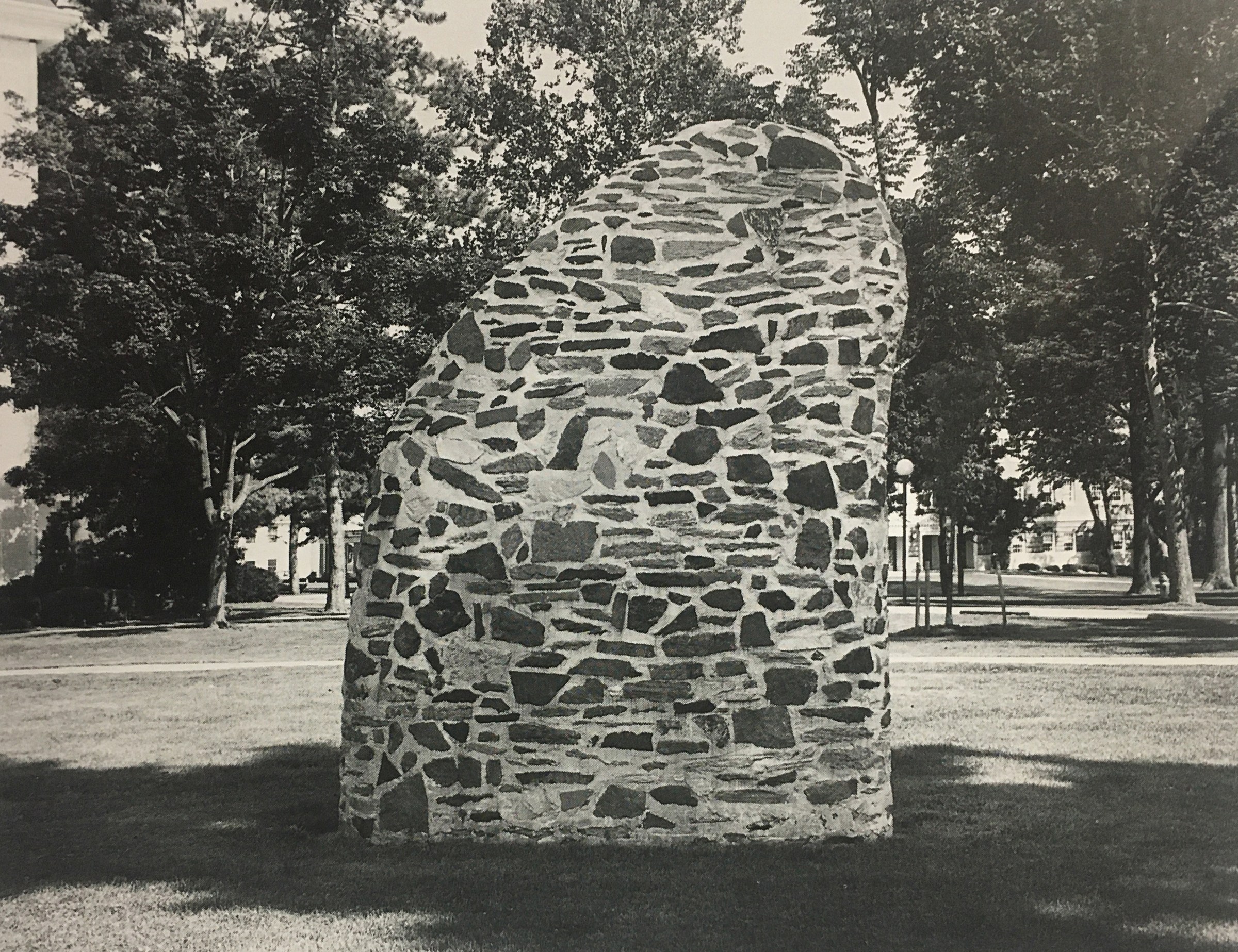 Martin Puryear
Sentinel, 1982
field stone
120 x 96 x 24 inches
(304.8 x 243.84 x 60.96 cm)
Installation view, Permanent Collection Gettysburg College,&amp;nbsp;Pennsylvania