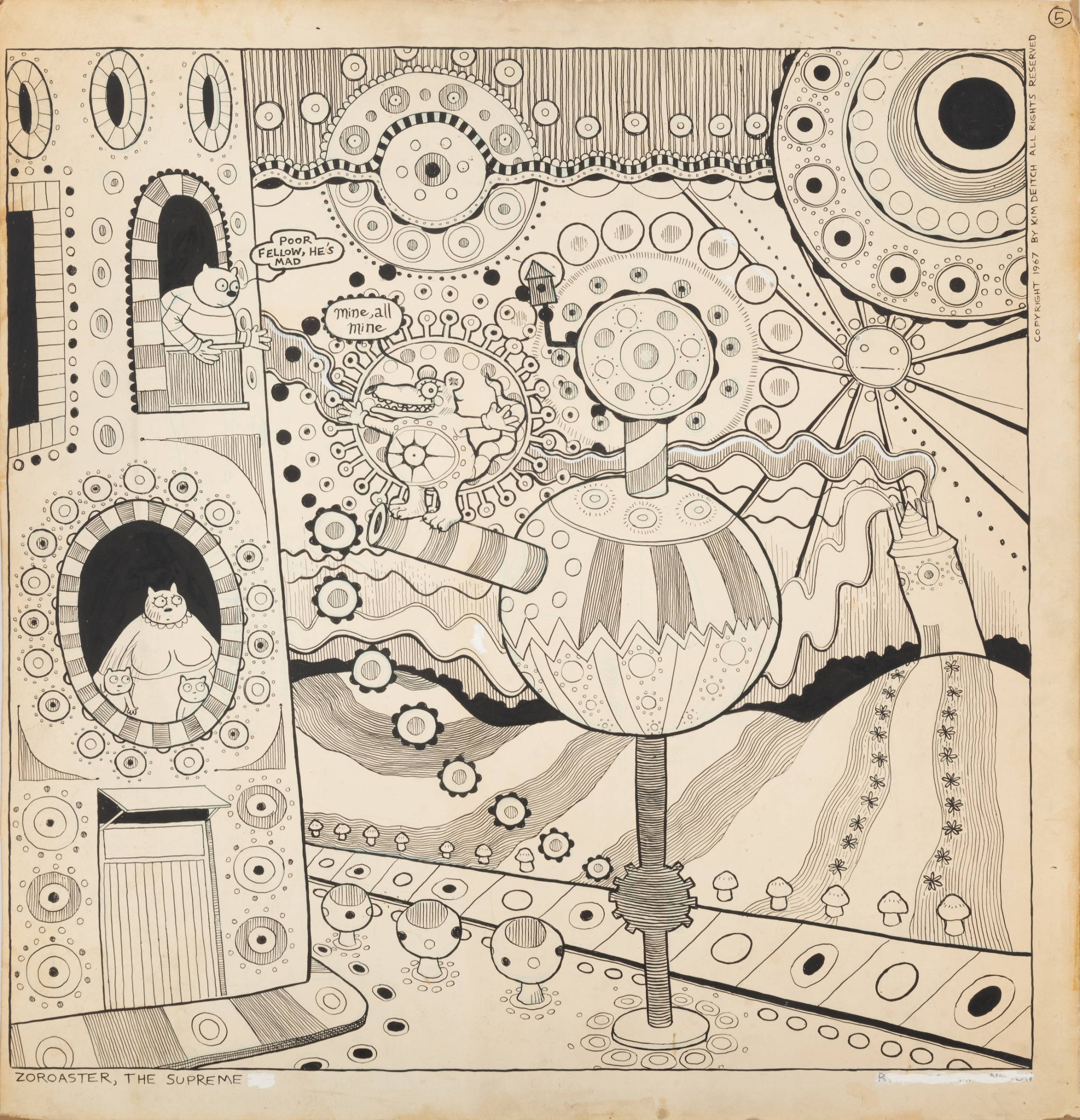 Kim Deitch (b. 1944)
Zoroaster, The Supreme, 1969
Ink on board
Published in The East Village Other
24 x 23.5 inches