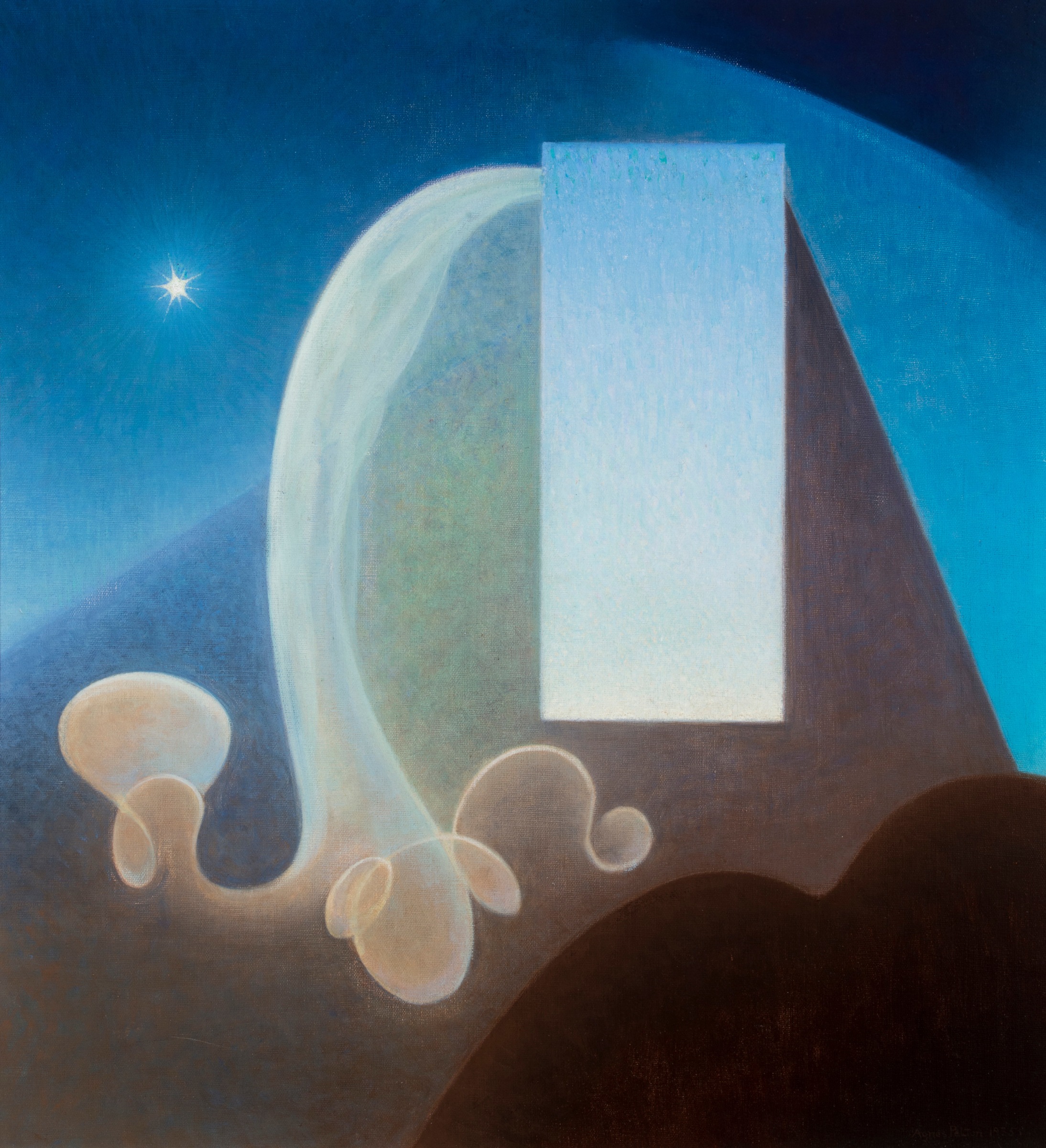 Agnes Pelton
Day, 1935
oil on canvas
25 1/4 x 23 1/2 inches
Collection of Phoenix Art Museum
Gift of The Melody S. Robidoux Foundation