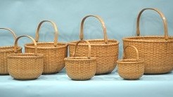 Nest of Seven Signed and Labeled Nantucket Baskets by F. Sylvaro, Nantucket Circa 1925