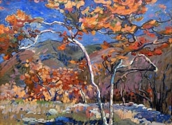 NELL BROOKER MAYHEW (1876-1940), Sycamores in a Mountain Landscape, c 1910