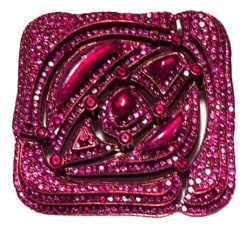 Square Rose Ruby Pin
