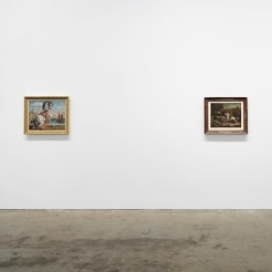 Installation view of Horses: The Death of a Rider. Paintings by Giorgio de Chirico