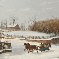 THOMAS BIRCH (1779–1851), "The Sleigh Ride," 1838. Oil on canvas, 18 x 27 in. (detail).