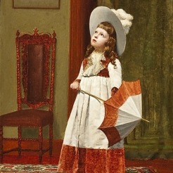 ALBERTA BINFORD MCCLOSKEY (about 1855–1911), "Eleanor," 1891. Oil on panel, 14 x 10 in. (detail).