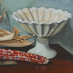 GEORGE COPELAND AULT (1891–1948), "Corn from Iowa," 1940. Gouache on paper, 13 1/2 x 19 3/4 in. (detail).