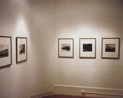 Install of five black and white railroad photos