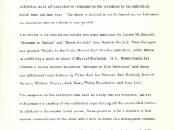 Press Release for the exhibition &quot;Homage to American Art&quot;