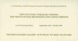 'The Prints of Max Beckmann & Lovis Corinth' 1994 Exhibition Announcement