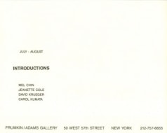 'Introductions' 1988 Exhibition Announcement
