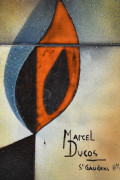 Marcel Ducos ceramic panel detailed view of signature