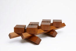 Dominique Zimbacca's coffee table, full diagonal view