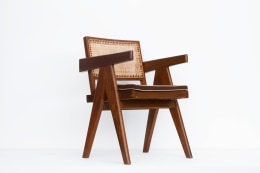 Pierre Jeanneret's Desk chair diagonal back front view