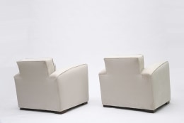 Jacques Adnet pair of club armchairs back view