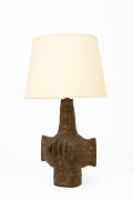 Vallauris' ceramic table lamp, full diagonal view